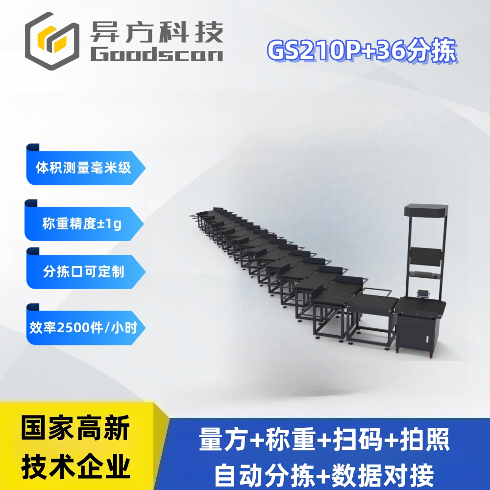 GS210P+36分拣 体积测量设备 物流电商扫码称重一体机